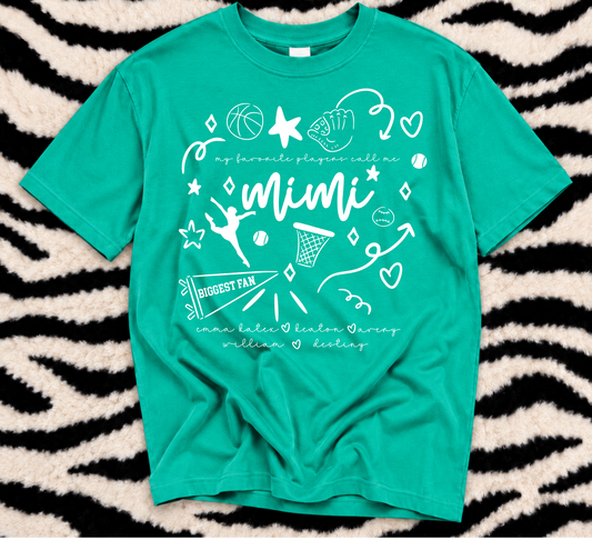 Customizable My Favorite Players Call Me Mimi Shirt - Comfort Colors Brand