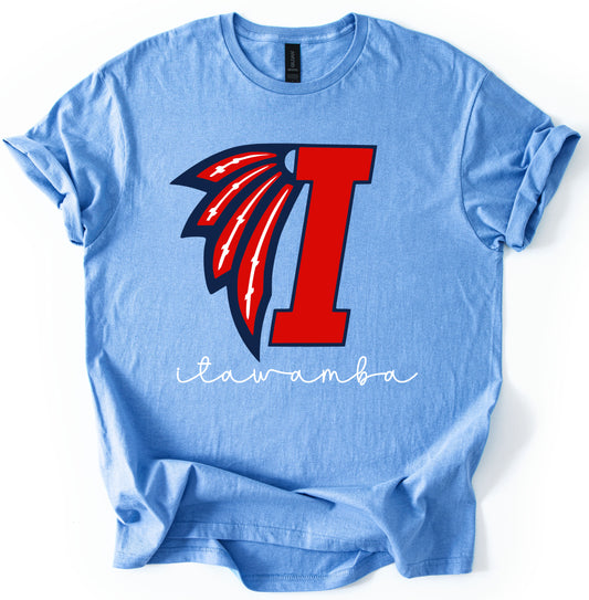 Comfort Colors or Gildan Softstyle ICC- Itawamba Indians Shirt/ Youth and Adult Sizes