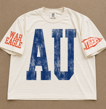 Comfort Colors Auburn Tigers Spiritwear  Boxy Crop Tee / Adult Sizes