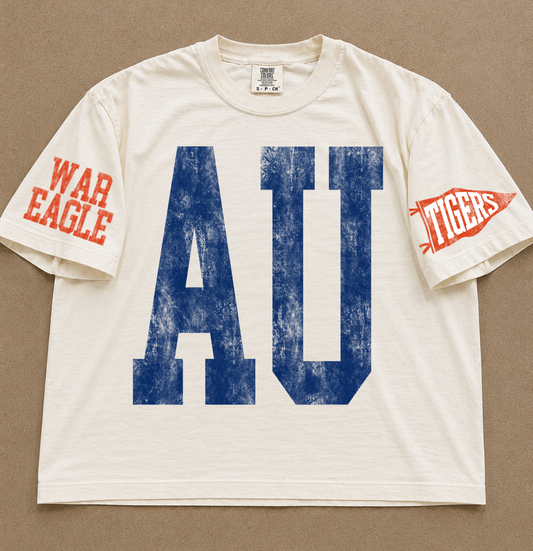 Comfort Colors Auburn Tigers Spiritwear  Boxy Crop Tee / Adult Sizes