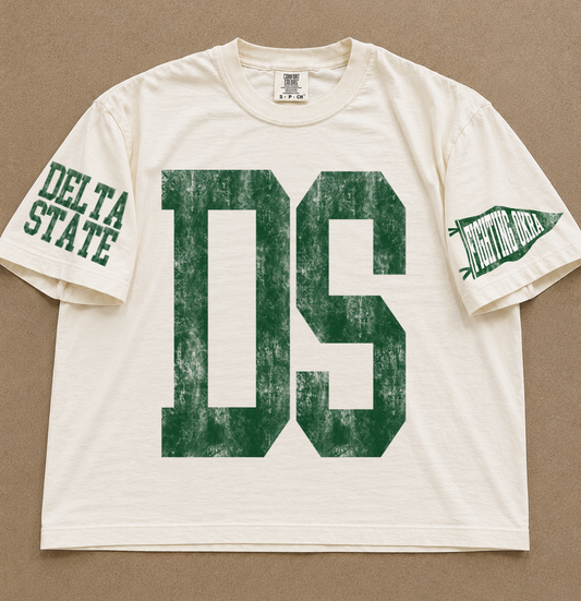 Custom Comfort Colors Delta State Spirit Wear Shirts/ Boxy Crop/ Adult Sizes