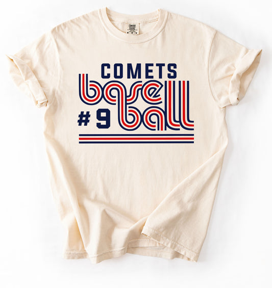 Custom Comfort Colors or Bella Comets Baseball Shirt With Number Shirt /Youth and Adult Sizes