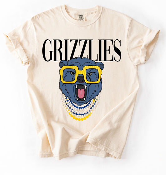 Comfort Colors or Gildan Softstyle Grizzlies Pearls Tee/ Grizzlies Mascot Shirt/ Youth and Adult Sizes