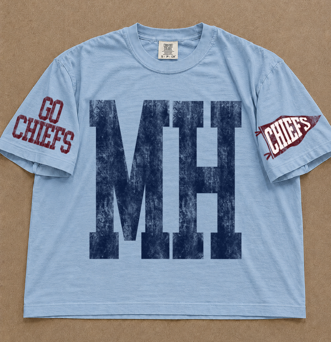 Custom Comfort Colors Magnolia Heights Chiefs Spirit Wear Shirts/ Custom Boxy Crops
