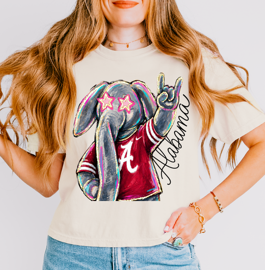 Comfort Colors Alabama Crimson Tide Spiritwear  Boxy Crop Tee / Adult Sizes