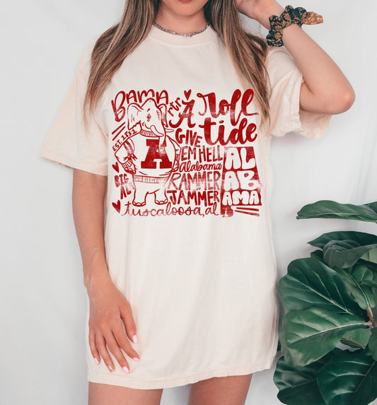 SPIRIT DROP - Alabama Shirt - Comfort Colors -Youth and Adult Size Tee