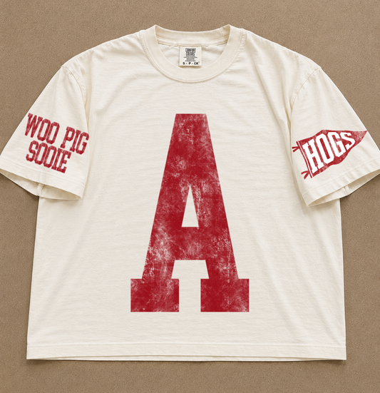 Comfort Colors Arkansas Spiritwear  Boxy Crop Tee
