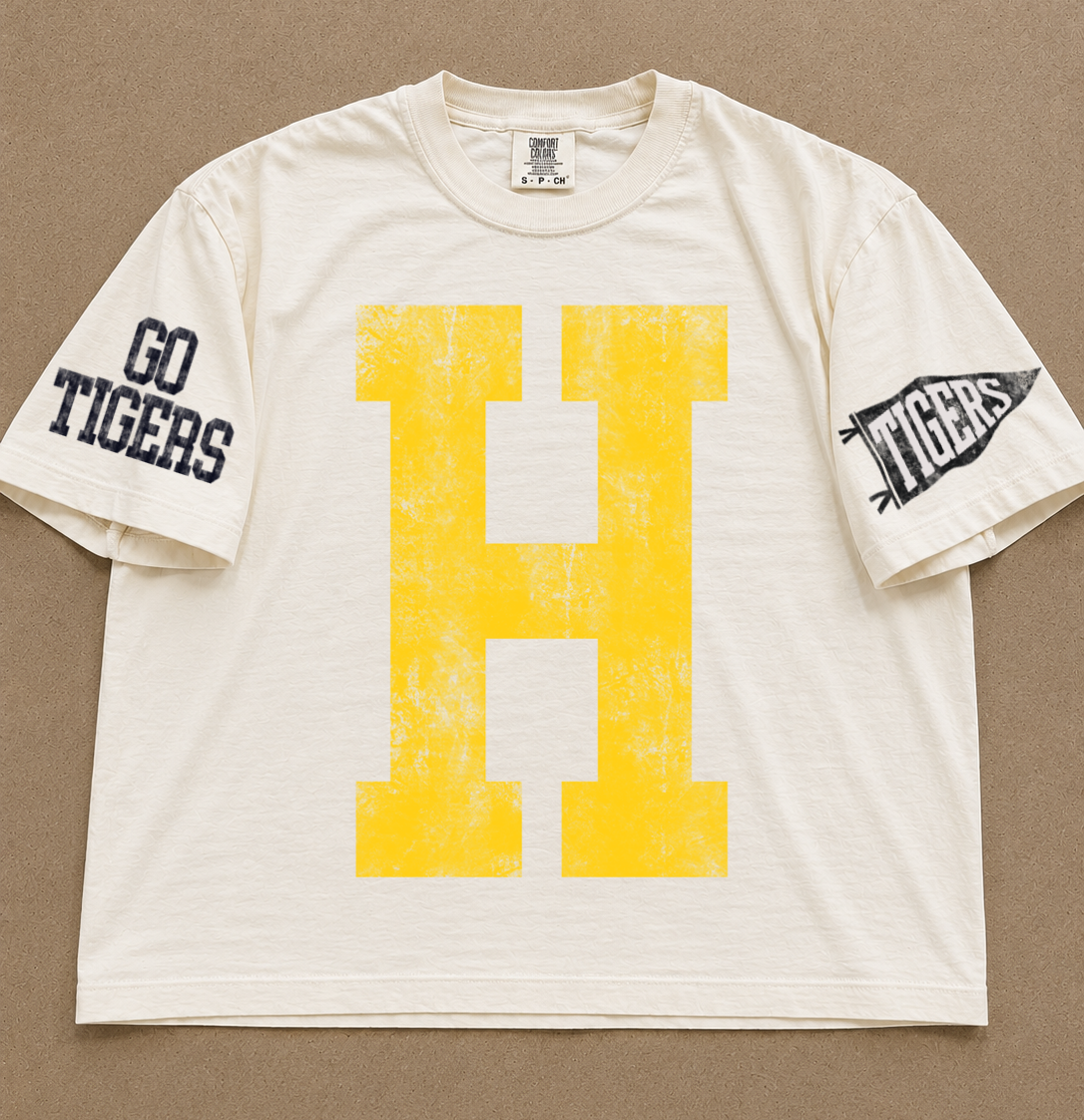 Custom Comfort Colors Hernando (OR ANY OTHER SCHOOL) Number Spiritwear Shirts/Football /Baseball or Softball/ Custom Boxy Crops