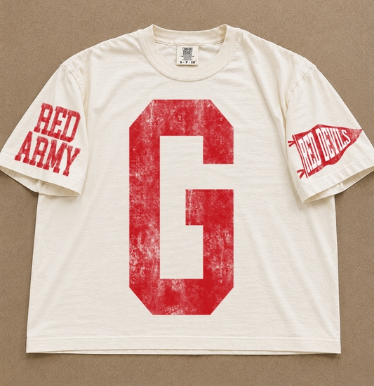Custom Comfort Colors Germantown Red Devils Spirit Wear Shirts/ Boxy Crop/ Adult Sizes