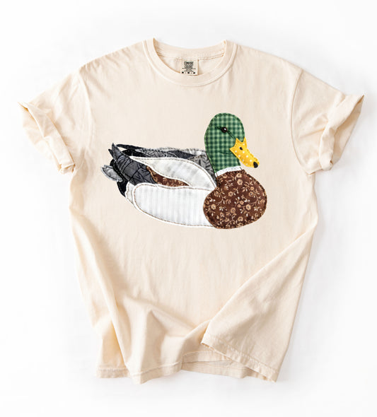 Comfort Colors Faux Applique Duck Tee/ Youth and Adult Sizes - Multiple Colors
