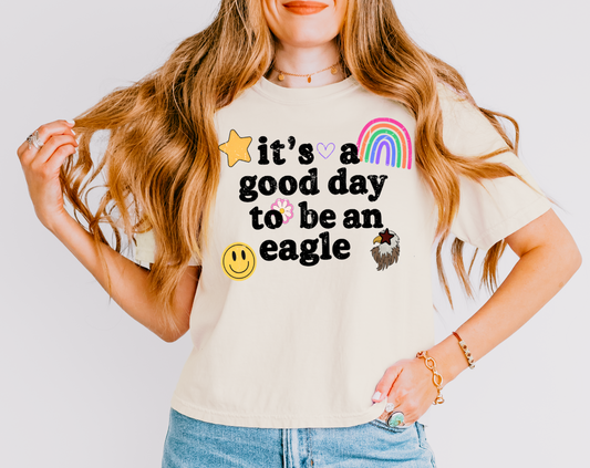 Comfort Colors Boxy Crop -It's A Good Day To Be An Eagle Shirt/ Horn Lake Eagles Shirt - Adult Sizes