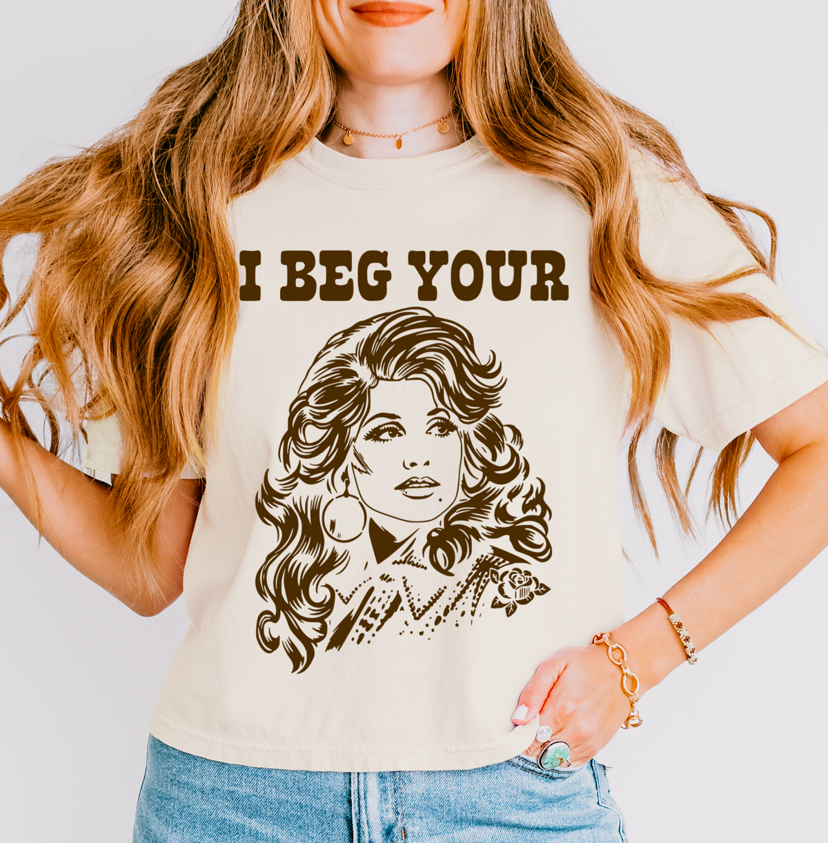 I Beg Your Parton Comfort Colors Dolly Cropped Tee