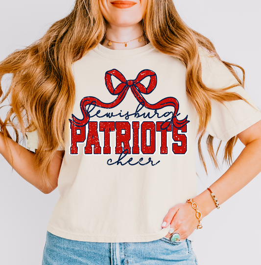 Boxy Cropped Patriots Cheer Shirt/  Patriots Shirt / Adult Sizes