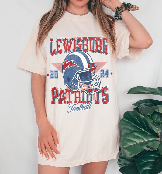 Comfort Colors or Bella Canvas Lewisburg Football Helmet Tee- Youth and Adult Sizes