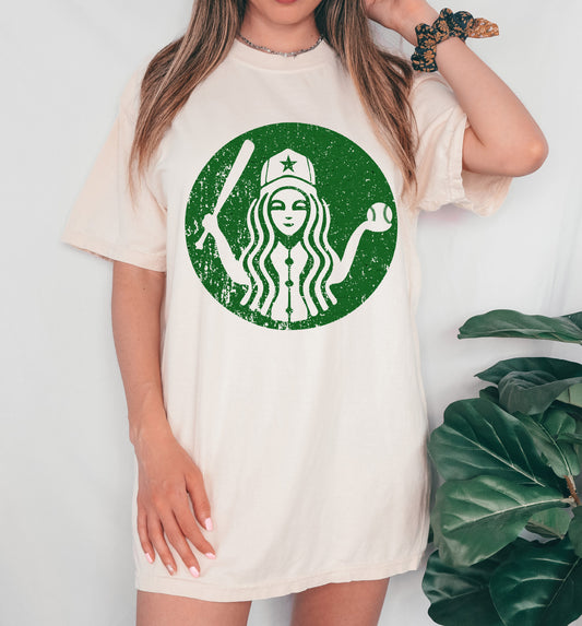 Ivory Comfort Colors Baseball Coffee Mama Tee/ Quality Retro Tee