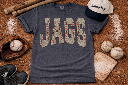 Cropped or Regular Length Comfort Colors Jags Camo Baseball Shirt / Youth and Adult Sizes/DC Jags/ Desoto Central Jaguars