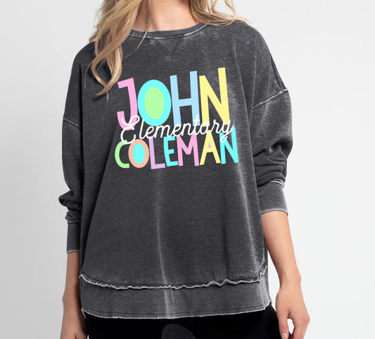 Acid Washed John Coleman Elementary Sweatshirt/ Unisex Sweatshirt