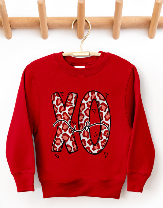 XO Love Unisex Sweatshirt/  Valentine's Sweatshirt/ Valentines Day Sweater/ Youth and Adult Sizes Available