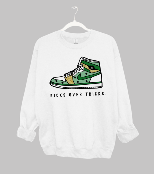 Kicks Over Tricks Sweatshirt/ Toddler, Youth, and Adult Sizes