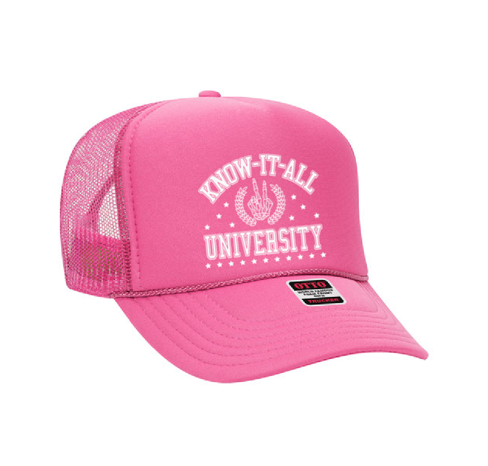Know It All University Funny Trucker Hat