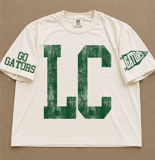 Custom Comfort Colors Number Lake Cormorant Gators Spiritwear Shirts/Football /Baseball or Softball/ Custom Boxy Crops