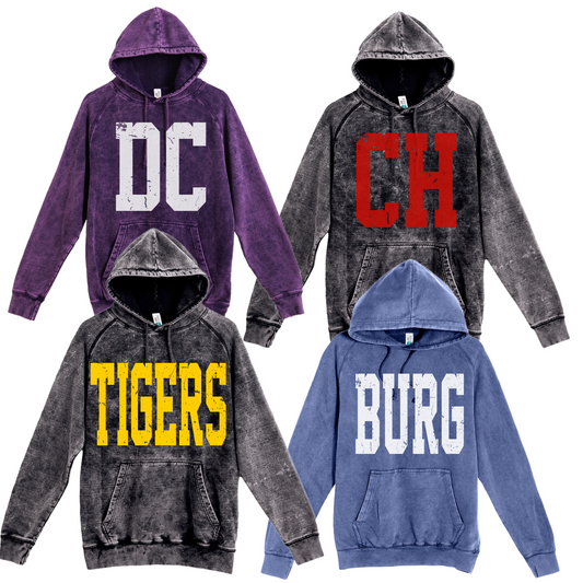 CUSTOM Personalized Any Saying Acid Washed Hoodie / Any Sport / Baseball, Basketball, Football, Soccer Mama Sweatshirt