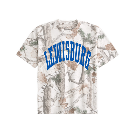 White Camo Boxy Tee - LMS Cheer Fundraiser - Lewisburg Shirt- Full Length Tee