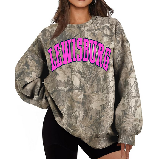 Camo Lewisburg Sweatshirt/ PINK OUT - Adult Sizes