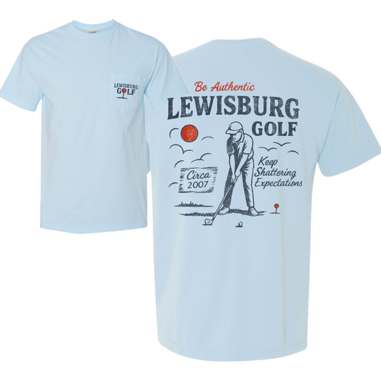 Comfort Colors Lewisburg Golf Tee- Vintage Pocket Tee/ Youth Sizes will NOT have actual pocket