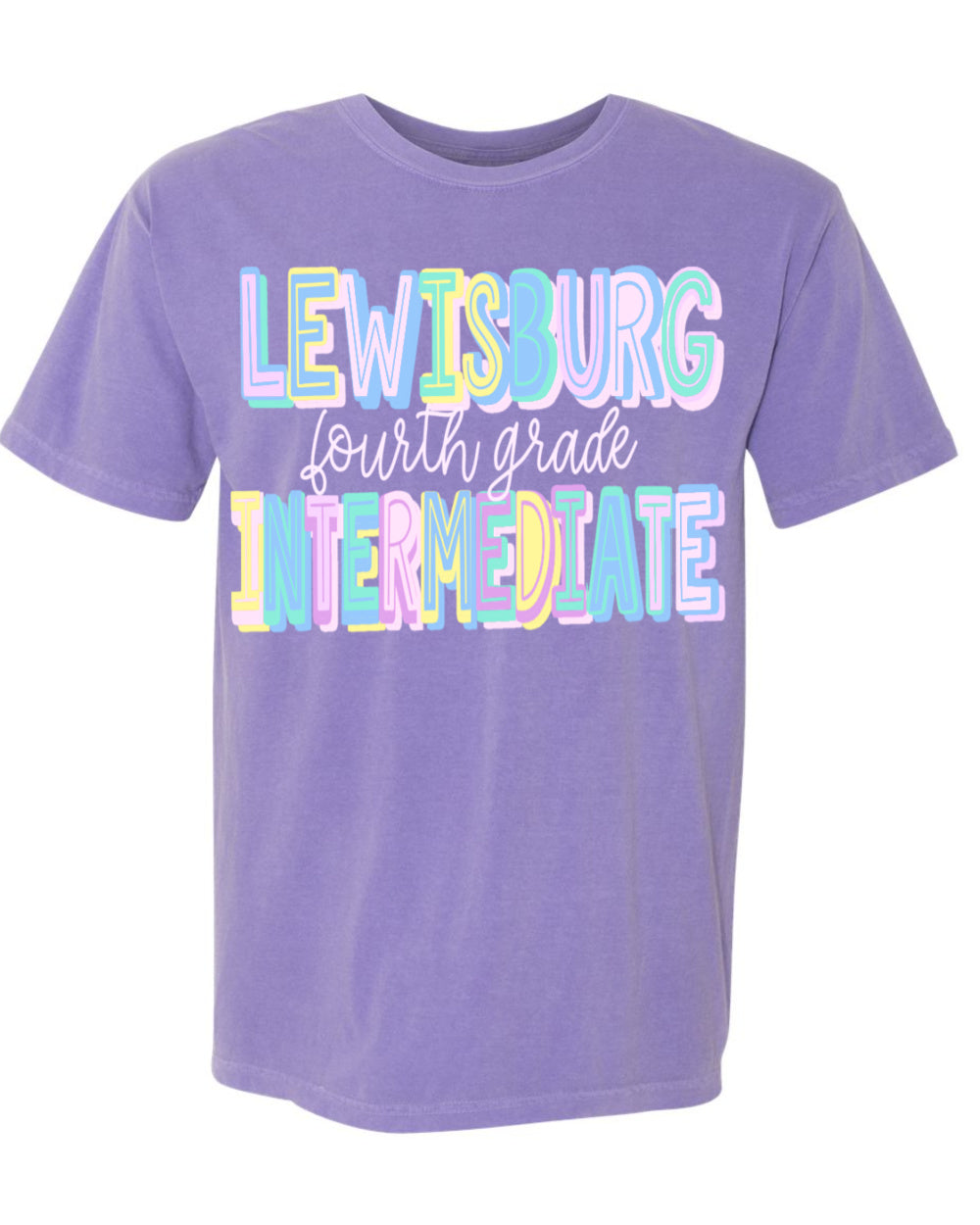 Comfort Colors Lewisburg Intermediate 4th Grade Tee (Option to Edit School/Grade)