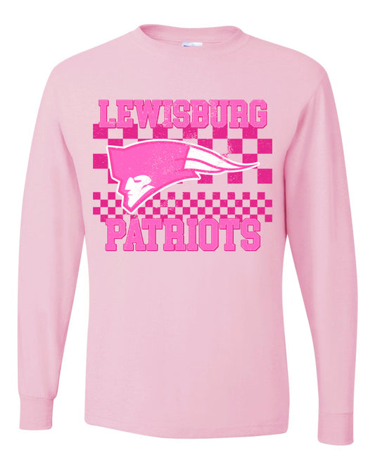 Long Sleeve Lewisburg Soccer Fundraiser - Pink Tee/ Adult Sizes Only - T-Shirt