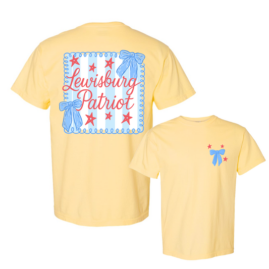 Lewisburg Volleyball Fundraiser - Comfort Colors Butter Lewisburg Bow Shirt