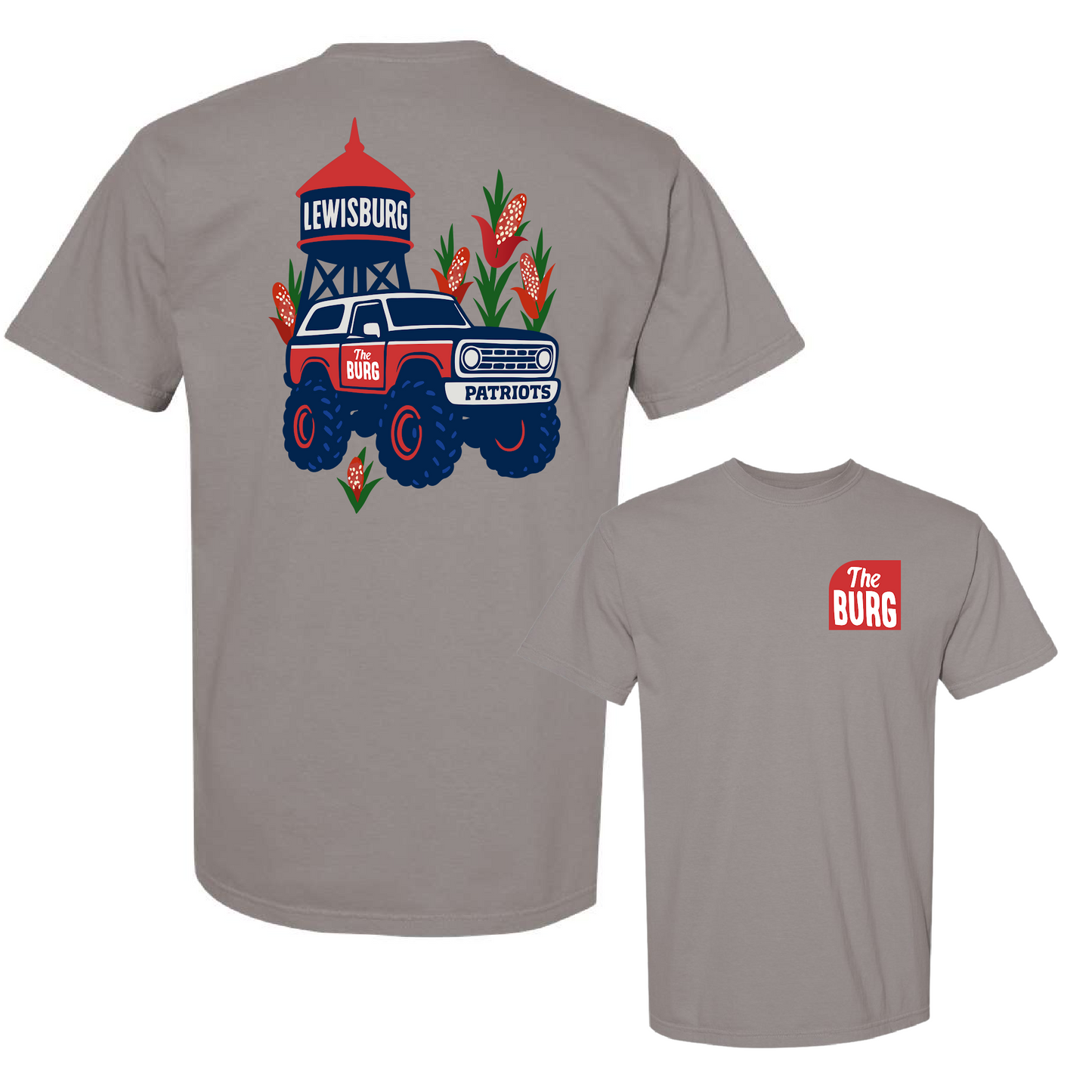 Lewisburg Volleyball Fundraiser - Comfort Colors Lewisburg Bronco Shirt in Gray