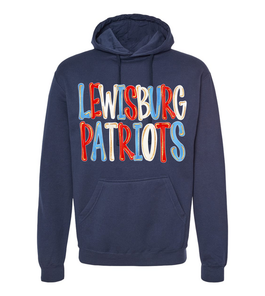 Lewisburg Patriots Hoodie/ Youth and Adult SIzes