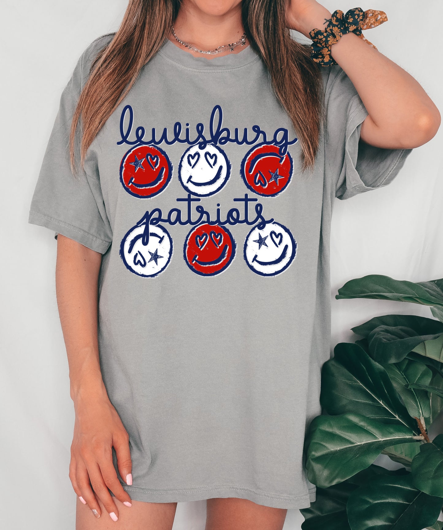 Comfort Colors Lewisburg Smiley Unisex Shirt / Youth and Adult Sizes/ Lewisburg -Desoto County Schools /Lewisburg Patriots Mississippi School Shirt