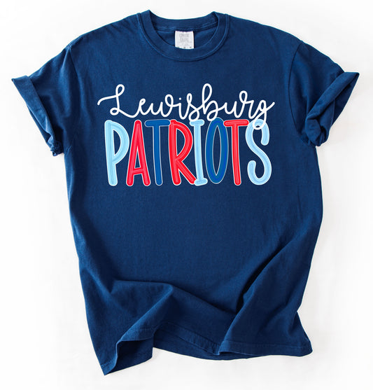 Gildan Softstyle or Comfort Colors - Lewisburg Patriots Shirt /Youth and Adult Sizes - Lewisburg
