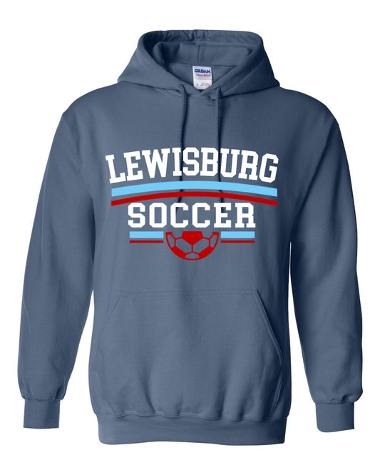 Lewisburg Soccer Hoodie Fundraiser - Indigo Hooded Sweatshirt