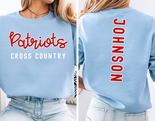 Lewisburg Cross Country Sweatshirt- Customized Front and Back