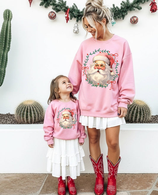 Mommy and Me Gildan or Bella Vintage Santa Christmas Sweatshirt/ Holiday Sweatshirts
