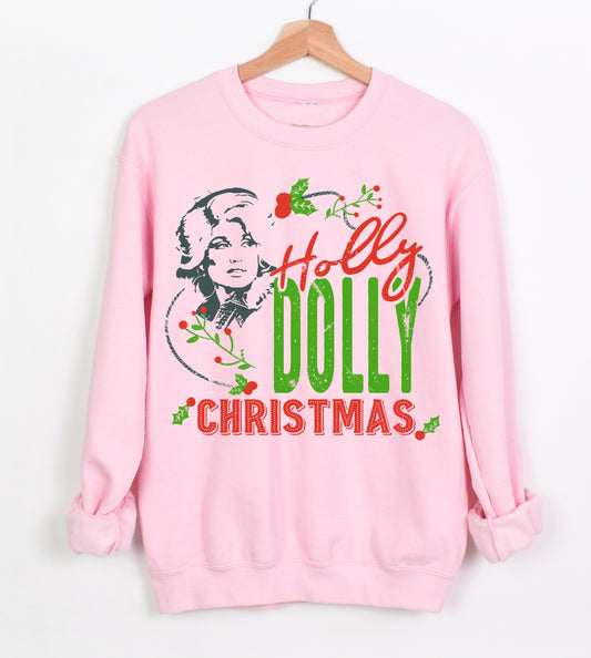 Gildan or Bella Canvas Holly Dolly Christmas Sweatshirt