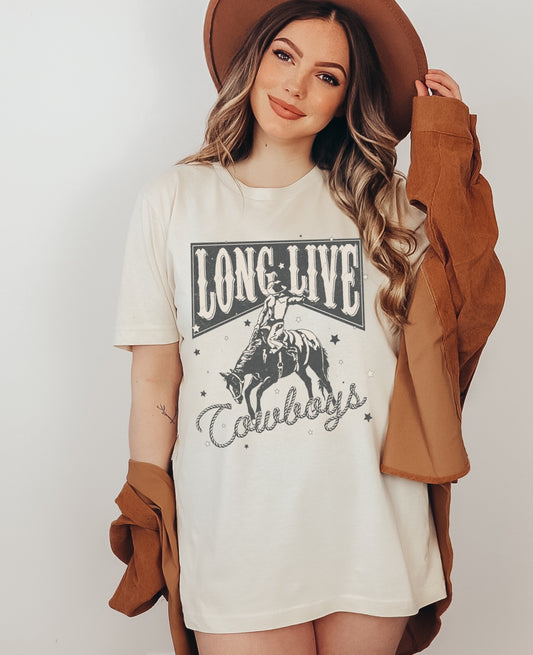 Long Live Cowboys Western Style Shirt/ Unisex Sized Youth and Adult Sizes