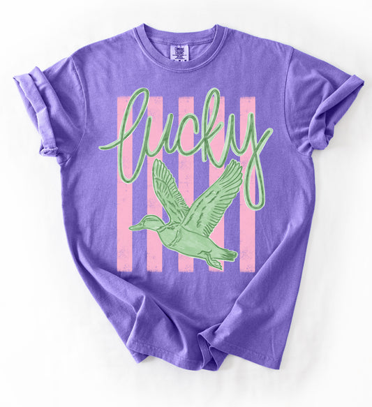 Comfort Colors Lucky Duck Summer Tee/ Summer Beach Cover Up Vacation Summer Tee/ Youth and Adult Sizes