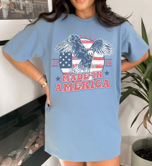 Comfort Colors or Bella Canvas Made In America USA Shirts / Patriotic Tees Memorial Day July 4th / Retro Style/ Toddler - Youth - Adult Sizing