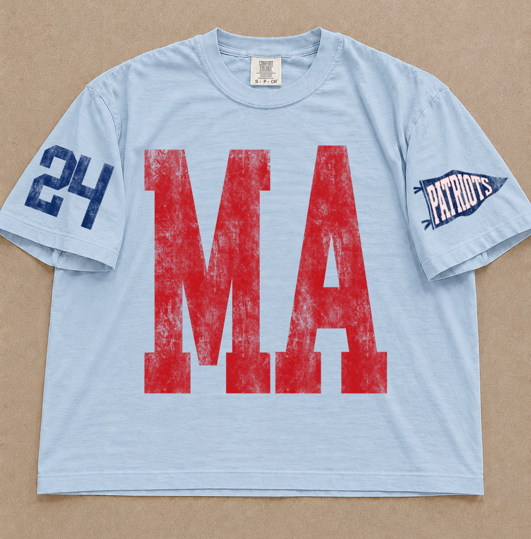 Custom Comfort Colors Number Marshall Academy Spiritwear Shirts/Football /Baseball or Softball/ Custom Boxy Crops