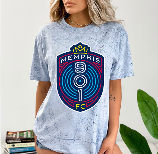 Colorblast Memphis 901 FC  Soccer T-Shirt / Soccer Shirt / Bella Canvas or Comfort ColorsTee