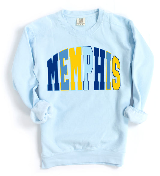 Comfort Colors Memphis Sweatshirt / Direct to Film Printed Sweatshirt/ Adult Sizes