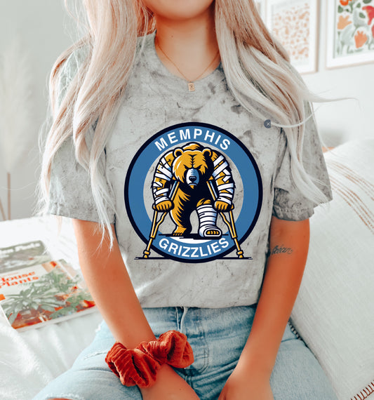 Comfort Colors Color Blast Grizzlies Injured  Retro Shirt/ Adult Sizes