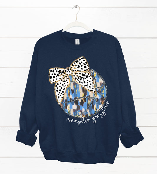 Gildan or Bella Canvas Grizzlies Basketball Sweatshirt/ Youth and Adult Sizes