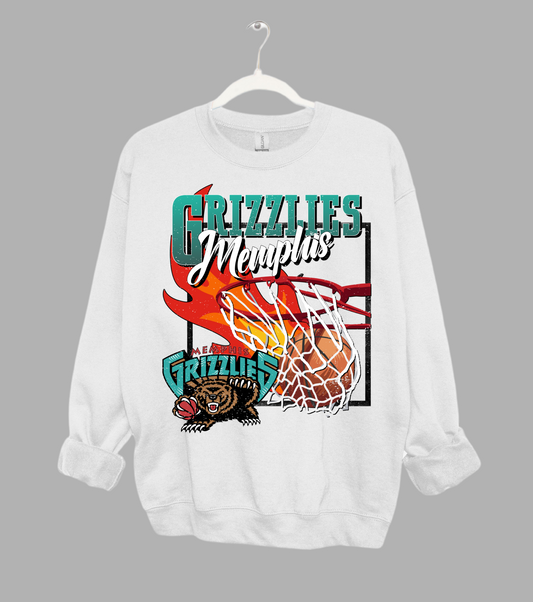 Retro Youth and Adult Memphis Basketball Sweatshirts/ Grizz Sweatshirt/ Gildan or Bella Canvas