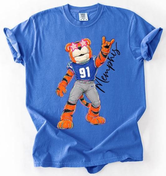 Memphis Tigers Mascot Shirt/ Comfort Colors or Gildan Softstyle/ Youth and Adult Sizes